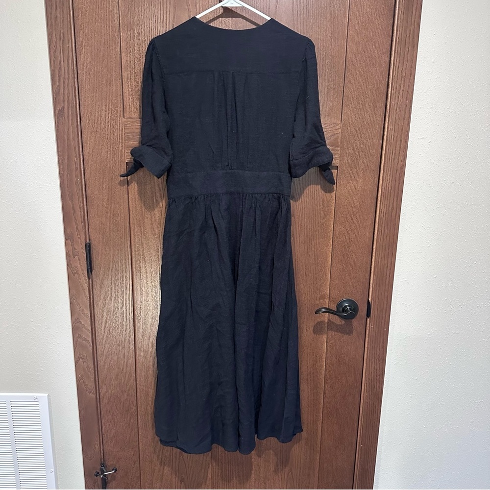 Free People Black Long Sleeve Button Down Love Of My Life Midi Dress - Picture 3 of 6